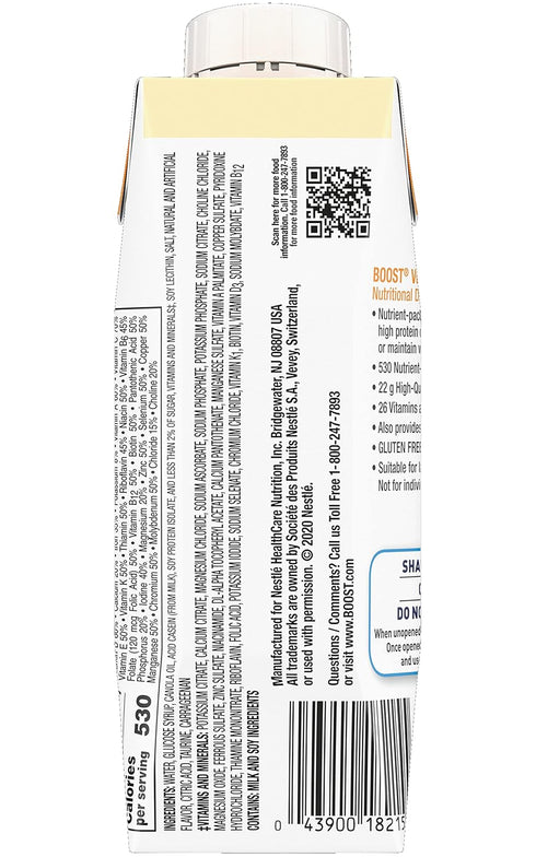 8 OZ (Pack 3) Boost Very High Calorie Nutritional Drink Very Vanilla, Made with Natural Vanilla Flavor & No Artificial