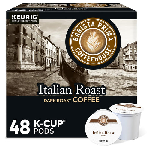 Barista Prima Coffeehouse Italian Roast, Keurig Single Serve K-Cup Pods, Dark Roast Coffee, 48