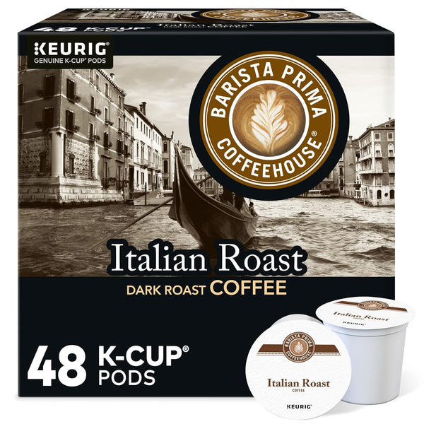 Barista Prima Coffeehouse Italian Roast, Keurig Single Serve K-Cup Pods, Dark Roast Coffee, 48