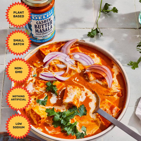Brooklyn Delhi Vegan Butter Chicken | Indian Simmer Sauce with Cashew Cream, Tomatoes, Sweet Paprika | Pack of 2, Mild