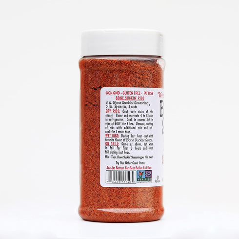 Bone Suckin' Seasoning & Rub, Original Blend, Grilling Rubs, Dry Pork Rub, Gluten-Free, Non-GMO, Kosher, Great on Ribs