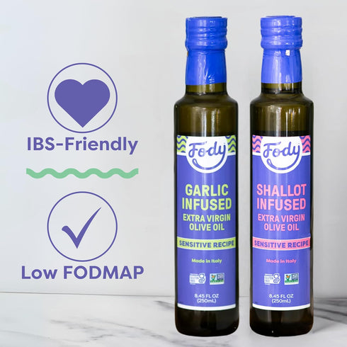 8.45 Oz (Pack 2), Fody Foods Shallot Infused Extra Virgin Olive Oil, of Low FODMAP Certified, Gut & IBS Friendly