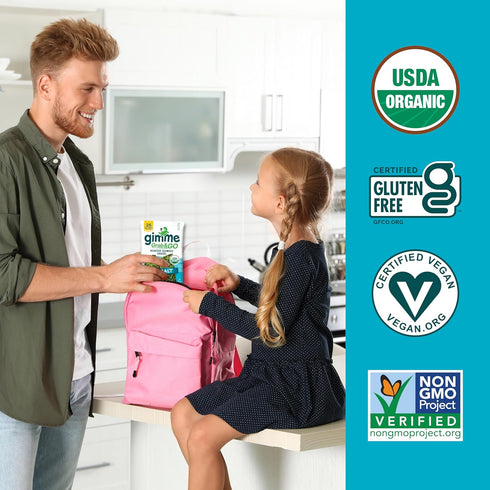 Gimme 18 Count Omega3s Seaweed Grab & Go Organic Premium Roasted Seaweed Snacks, Sea Salt, Trayless, Keto, Vegan