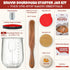 Snuvid 1 (34 oz) Set L Sourdough Starter Jar Kit, Wide Mouth Potbelly Crock - Glass Sour Dough Starter Bread Jar