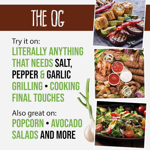 5 oz Organic Salt Pepper Garlic Seasoning - The OG by Flavor Seed, Carnivore & Keto Friendly Organic Garlic Salt, SPG
