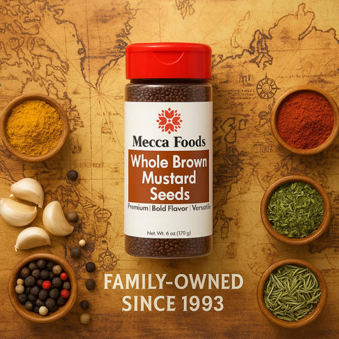 6 oz Packed Brown Mustard Seeds PET Jar Whole Mustard Seed Spice for Cooking, Pickling, Indian Cuisine & Homemade