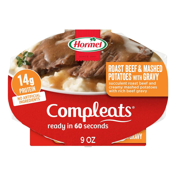 HORMEL COMPLEATS Roast Beef & Mashed Potatoes With Gravy Microwave Tray, 9