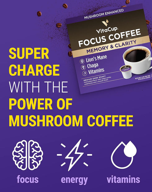 Pack 40ct. 2.0 VitaCup Coffee Variety Sampler Vitamin & Superfood infused Single Serve Pods Compatible with K-Cup
