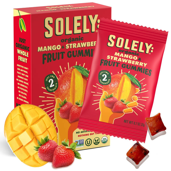 SOLELY - Organic Mango & Strawberry Whole Fruit Gummies (Pack of 1