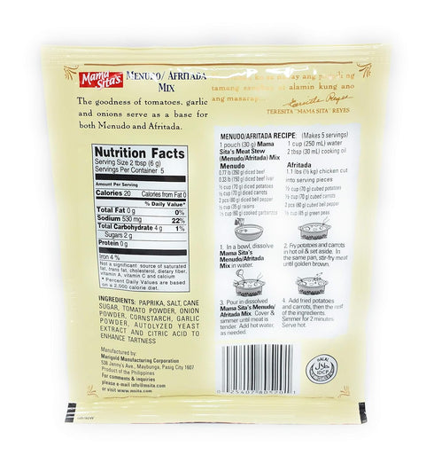 Mama Sita's Menudo/Afritada Meat Stew Mix, Five(5) Pack, 1.06 oz