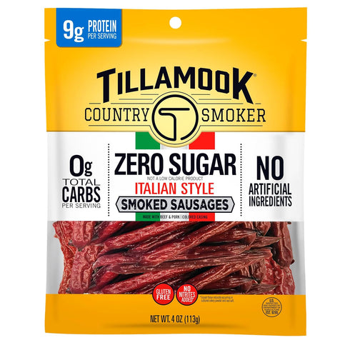 Tillamook Country Smoker Smoked Sausage, Zero Sugar, Italian Style, 4 Ounce (1