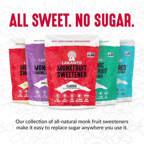 8.29 oz) Lakanto Classic Monk Fruit Sweetener with Erythritol - White Sugar Substitute, Zero Calorie, Keto Diet