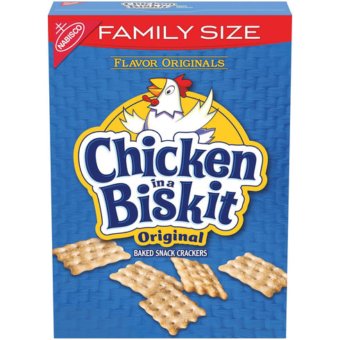 NABISCO CHICKEN IN A BISKIT Original Baked Snack Crackers, Lunch Snacks, Family Size,