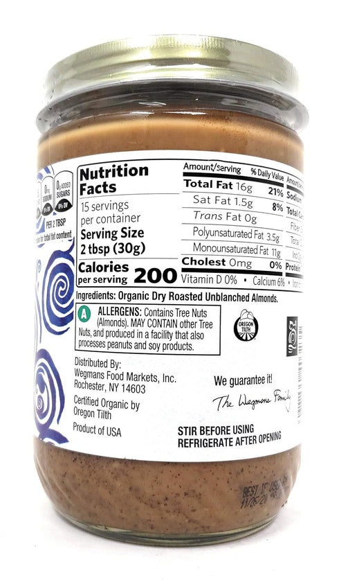 Wegmans Organic (2 Pack, 32oz) Crunchy Almond Butter Total