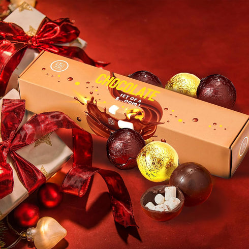 Set 6 2 Hot Chocolate Bombs Marshmallow Filled Balls - of - Delicious Cocoa Melts Bomb Filled Marshmallows - Flavors