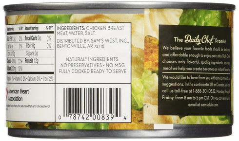 Daily Chef 13 oz, 5 Count All Natural Chicken Breast in Water