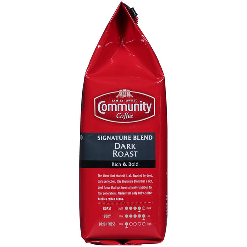 Community 72 12 oz (Pack 6) Coffee, Signature Blend Dark Roast, Premium Ground Coffee, Ounces