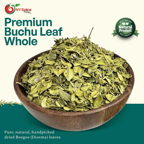 (4 NY Spice Shop Buchu Leaf for Herbal Tea - Dried Whole Boegoe Leaves Natural Bookoo Leafs Relaxing, Refreshing & Pure