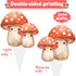 iPartyFun 48Pcs Summer Mushroom Theme Cupcake Toppers mushroom Birthday Party Decorations Woodland Cake Topper