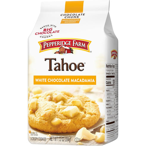 Pepperidge Farm Tahoe White Chocolate Macadamia Nut Cookies, 7.2 OZ Bag (8 Cookies)