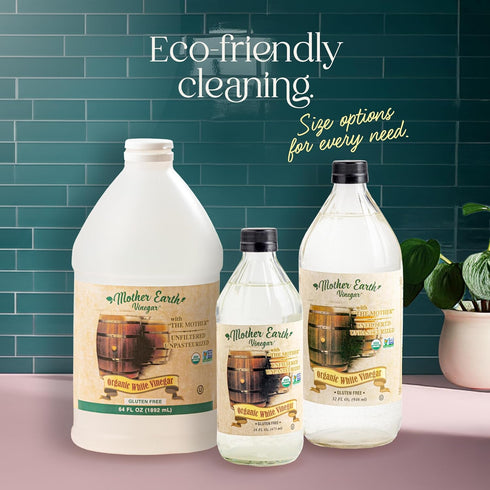 16 Oz (Pack 1)) Mother Earth, Organic Vinegar with The Mother, Raw, Unpasteurized, Unfiltered - White Vinegar, Apple