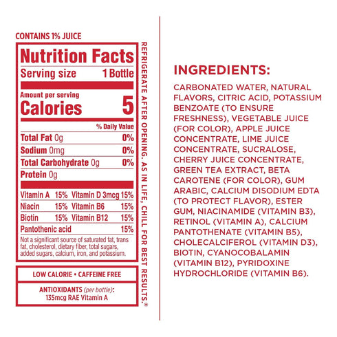 Sparkling ICE (Pack 12) (Pack 12) +Caffeine Strawberry Citrus Sparkling Water Of and , Cherry Limeade Sparkling Water