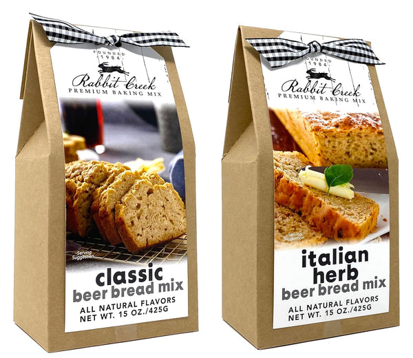 Rabbit Creek Beer Bread Mix Variety Pack of 2 – Classic and Italian Herb Beer Bread Mix, Easy to Make