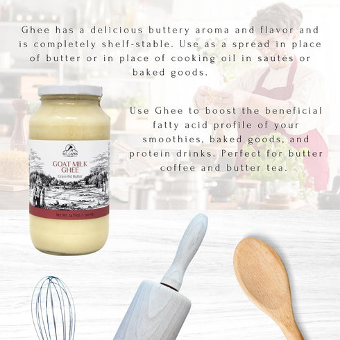 30 142 24 oz Mt. Capra Goat Milk Ghee | Grass-Fed Clarified Butter High in MCT Oil Perfect for Bulletproof Coffee