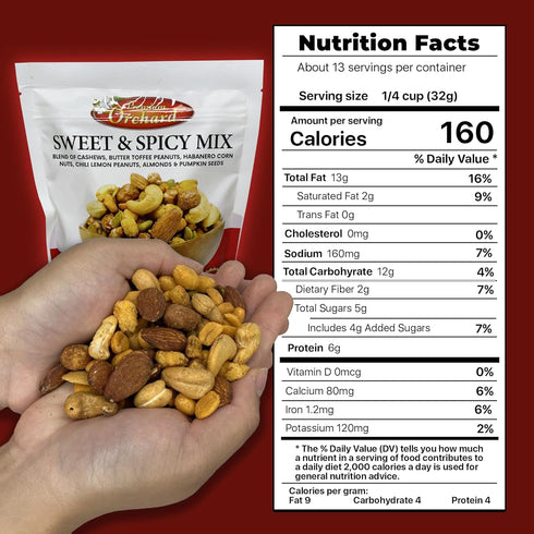 Packed MIXED NUTS Sweet & Spicy Nut Mix - Salted Cashews Butter Toffee Peanuts Habanero Corn Nuts Chili Lemon Peanuts