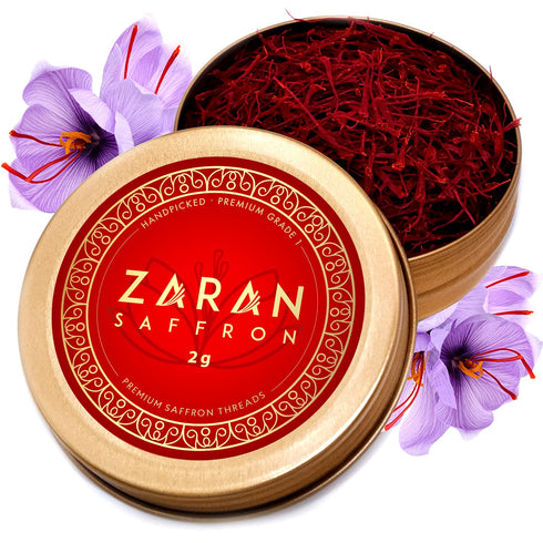 Zaran Saffron, Superior Saffron Threads (Super Negin) Premium Grade Spice for Paella, Risotto, Tea, and Culinary Uses