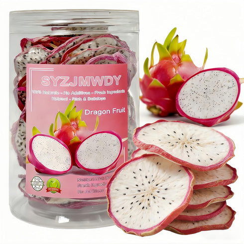 SYZJMWDY Premium Drying White Dragon Fruit Chips 5oz (150g) | Crispy Exotic Fruit