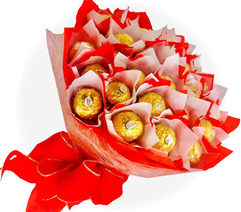 Purplebenjy Gourmet Hazelnut Milk Chocolate, Large Candy Chocolate Gift Bouquet, 24 Count Edible