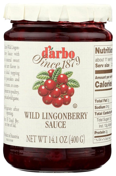 Darbo D'arbo Wild Lingonberry Sauce, All Natural, Kosher, 14 Ounces (Pack Of 6)