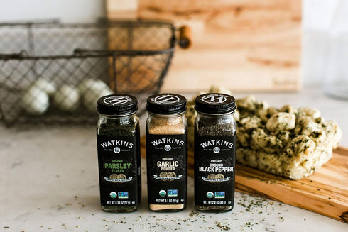 3.1 3 Count Watkins Gourmet Organic Spice Jar, Garlic Powder, Ounce Jar