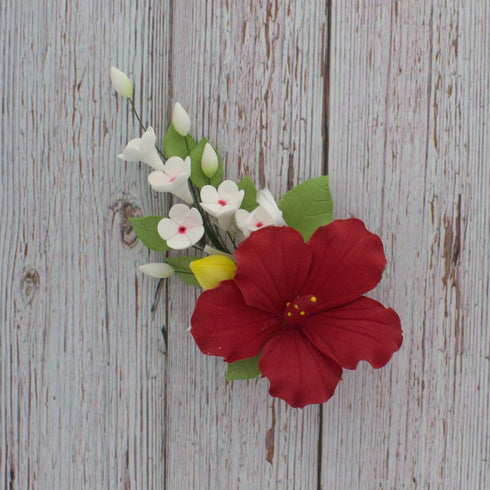 1 Count Global Sugar Art Hibiscus Sugar Cake Flowers Spray Cake Topper Red Hawaiian Cake Flower, by Chef Alan Tetreault