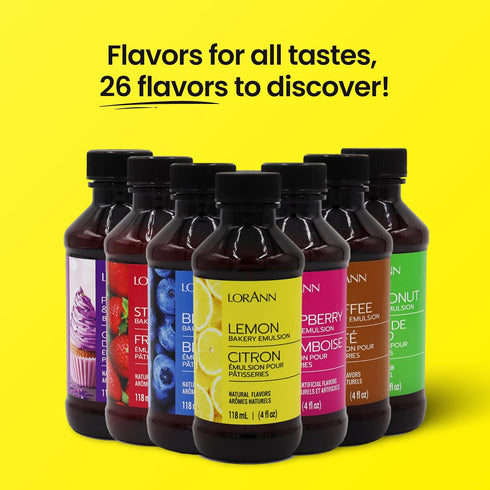 Lorann Oils Lemon Bakery Emulsion, Perfect for Amplifying Citrus Tones in Cakes, Gluten-Free