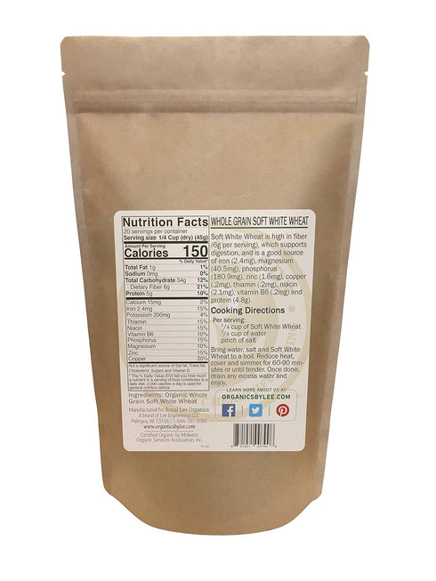 (2 lbs) Royal Lee Organics Organic Soft White Wheat Berries