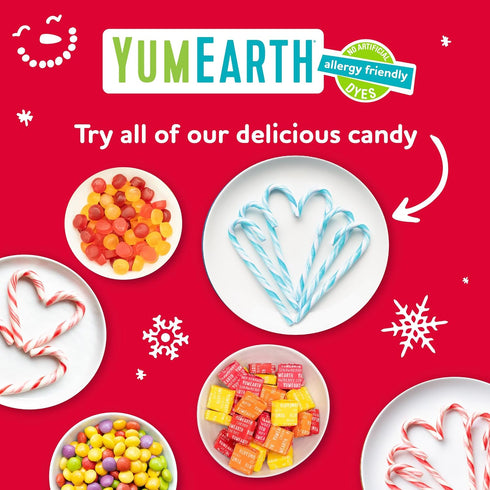 Gummy 15ct YumEarth Holiday Organic Fruits Box Allergy Friendly Christmas Candy, Dye Free, Gluten Free, Non GMO Fruit