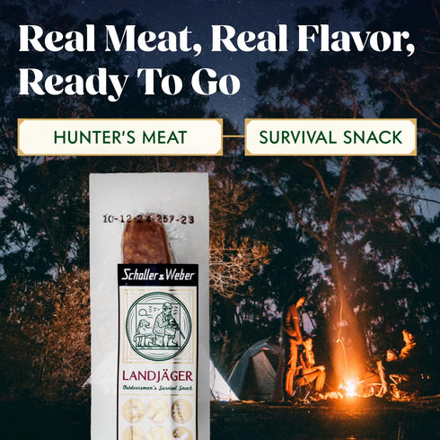 2 Oz (Pack 1) Schaller & Weber Landjaeger Smoked German Sausage, of | Hickory Smoked All Natural Cured Meat, Gluten