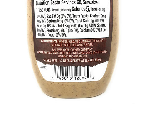 12 OZ ORGANICVILLE Organic Salt Free Mustard