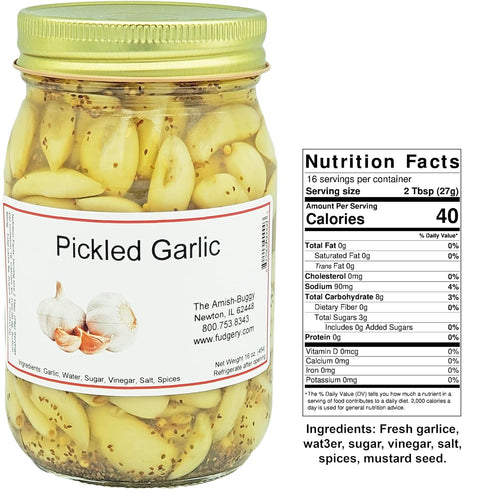 Arndts Fudgery DBA The Amish-Buggy Pickled Vegetables - Two jars (Pickled Garlic)