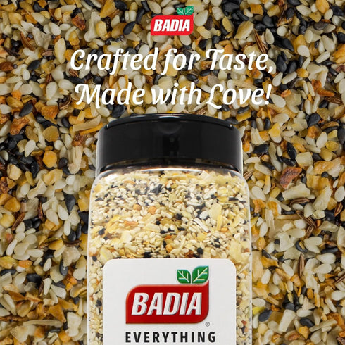 22 oz Badia Everything Bagel Seasoning Blend, - Sesame Seed, Poppy Seed, Garlic, Onion and Salt