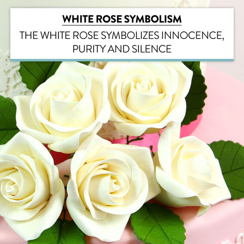 2 Inch, 25 Count Global Sugar Art Peace Rose Sugar Cake Flowers White by Chef Alan Tetreault