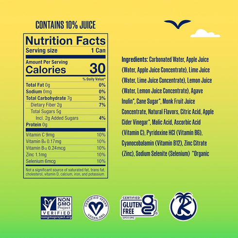 5g 11.5 oz (12 Pack) SunSip Prebiotic Soda by Health-Ade, Better-for-You Soda Swap, Beverage with Vitamins & Minerals