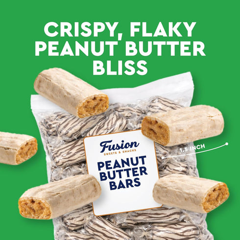 1 60 Peanut Butter Bars Candy - Pound (Approx Pieces), Peanut Butter Candy Bars In Bulk Bag, Individually Wrapped Old