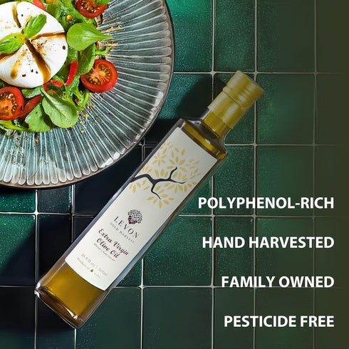 Levon 16.9 oz (500ml), , Gold Harvest Extra Virgin Olive Oil, fl Polyphenol Rich Premium Cold Pressed EVOO, Pesticide