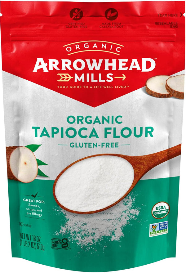 Arrowhead Mills Organic Gluten Free Tapioca Flour, 18 Ounce (Pack of 2)