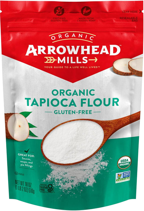 Arrowhead Mills Organic Tapioca Flour, Gluten Free, 18 Ounce Bag (Pack of