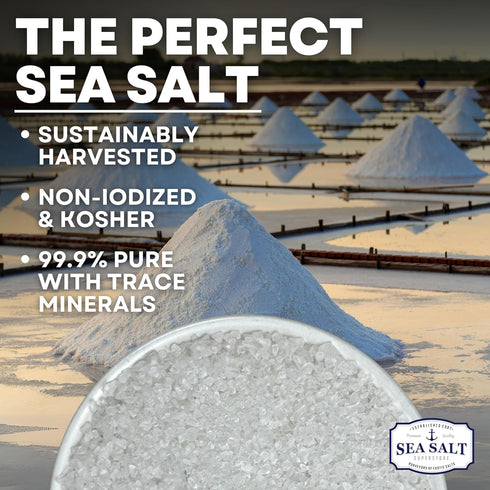 5 oz Coarse Grain Kosher Sea Salt for Grinder, Non-Iodized & Natural Replacement for Table Salt, Bag