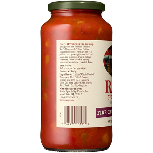 24 oz Rao's Homemade Fire Grilled Vegetable Sauce Made with Italian Tomatoes